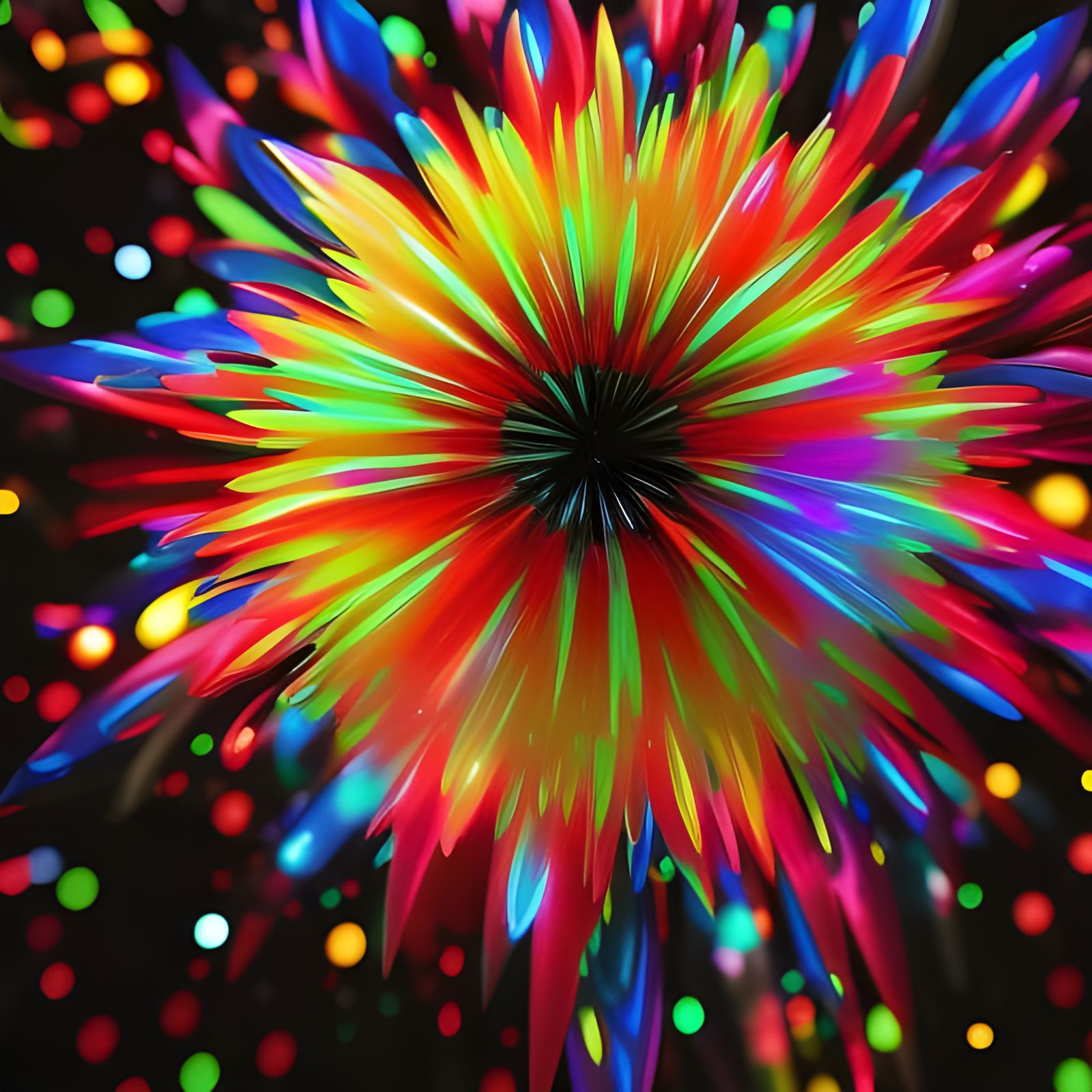 Sparkles of a Rainbow Flower v9