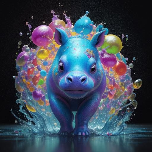 Aardvark and Hippo Dance in Rainy, Candy-Colored Fantasy