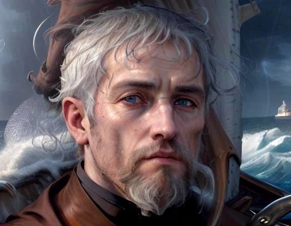 Daring Irish Monk Navigating Rough Seas