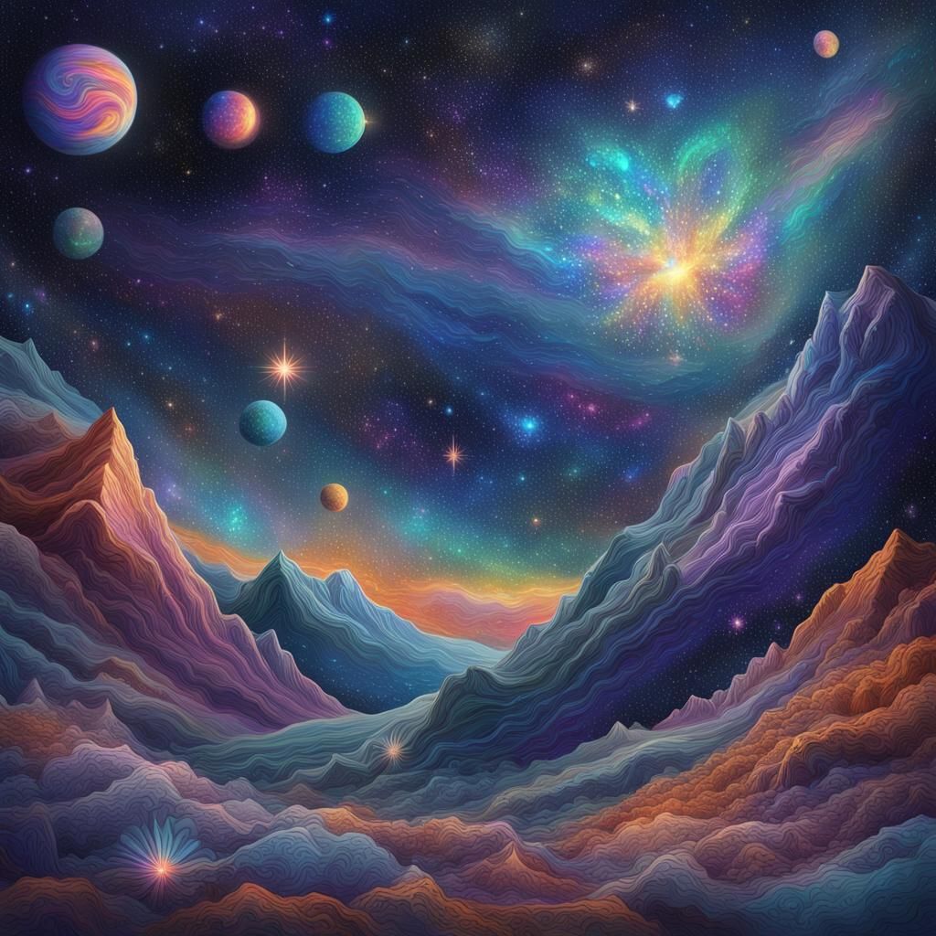 Holographic Astral Stars by Pablo Amaringo
