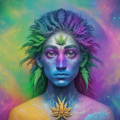 Holographic Cosmic Cannabis: A Visionary Illustration