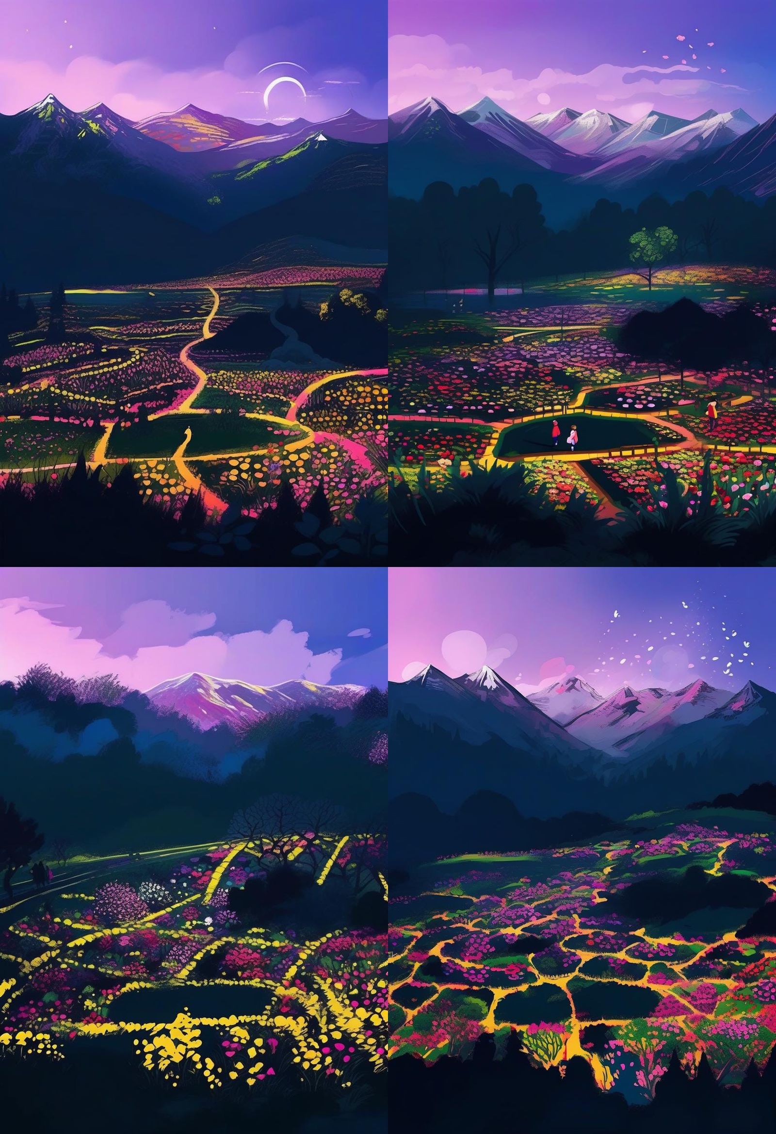 Cheerful Spring Illustrations with Blooming Flowers