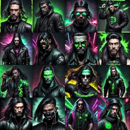 Techno Viking Raving Hard in Comic Book Art Style