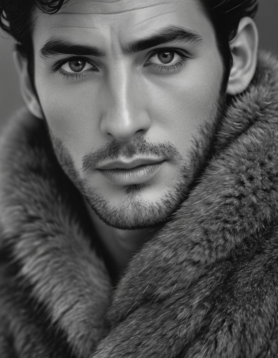 Provocative Black and White Portrait of a Man