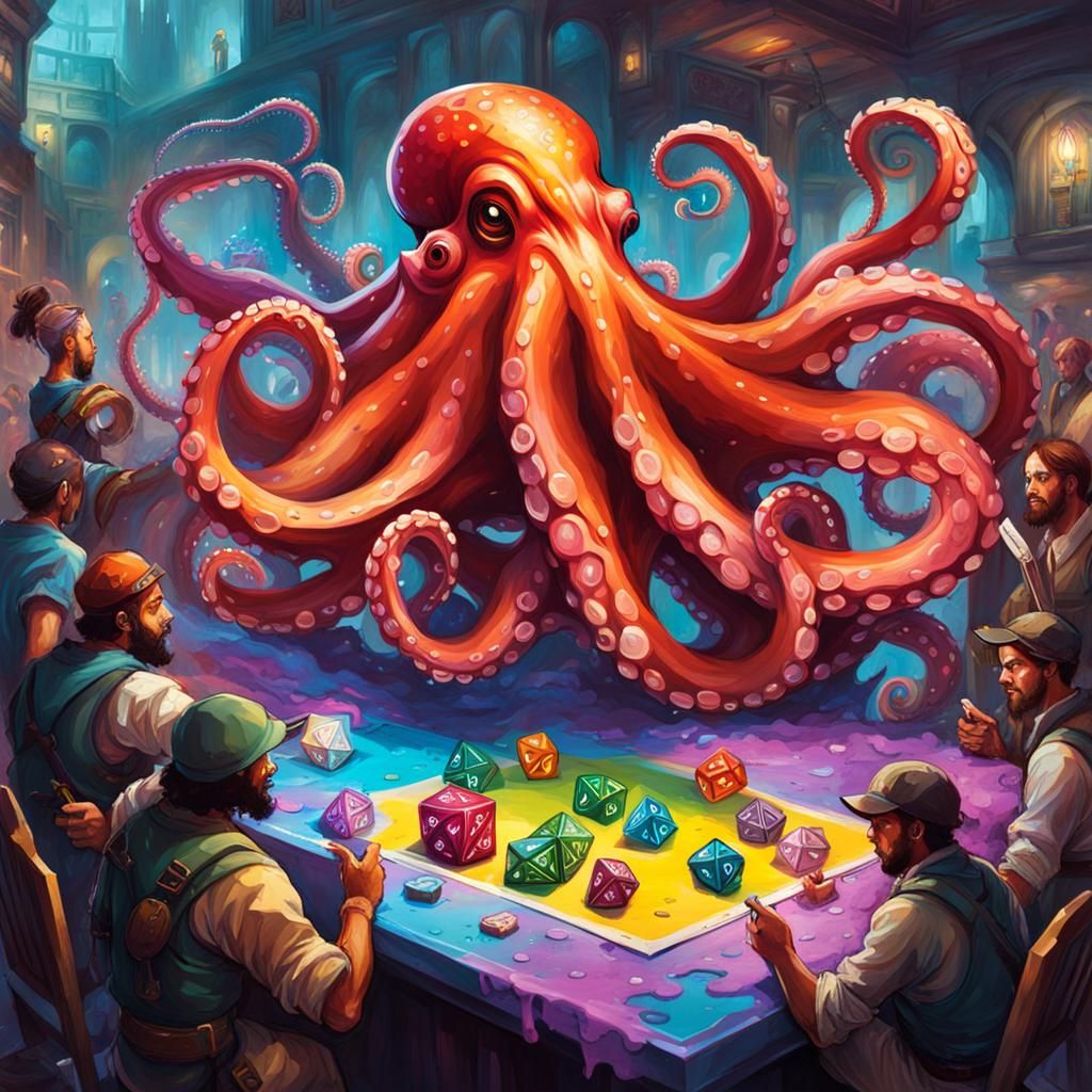 Octopus DM in Graffiti Art Dungeons and Dragons Game