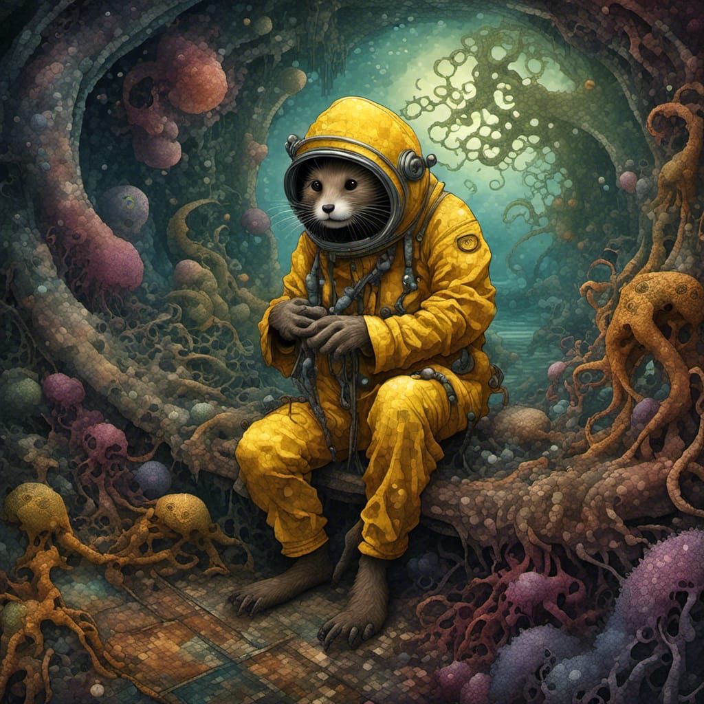 Otter in Anti-Radiation Suit in Surreal Zone