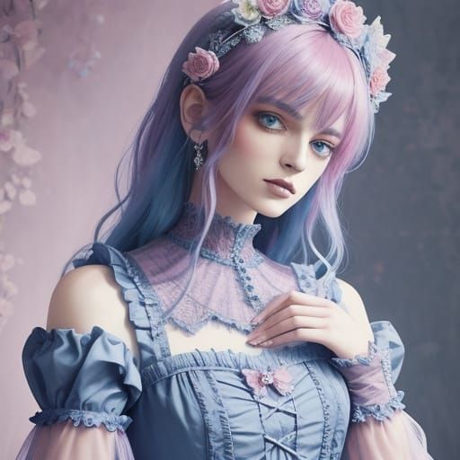 Gothic Portrait of Woman in Fauvist Style