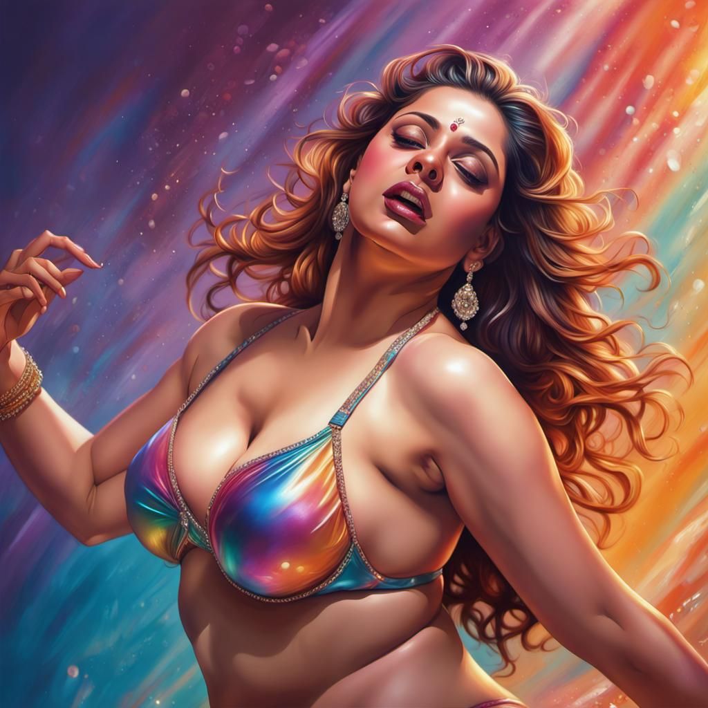 Curvy Figure in Bikini with Dramatic Lighting