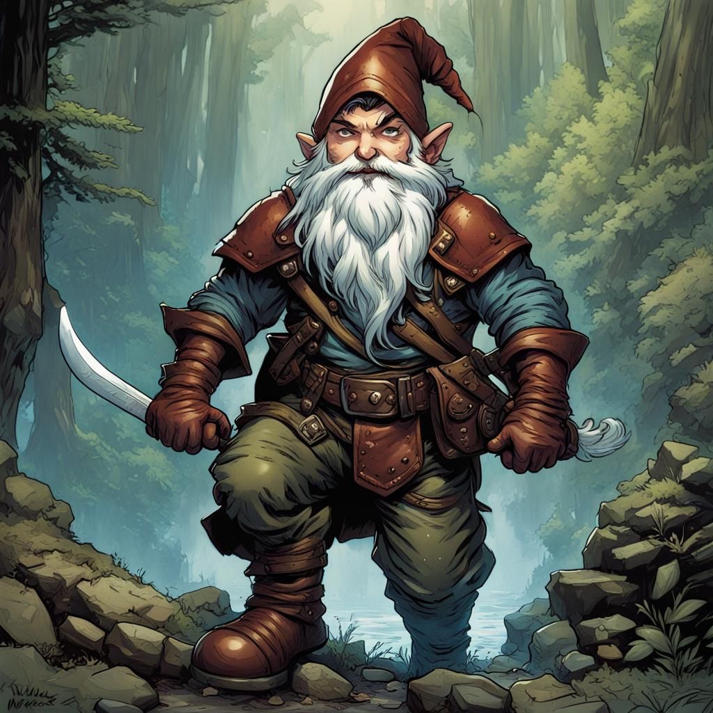 Gnome Rogue in Comic Book Style