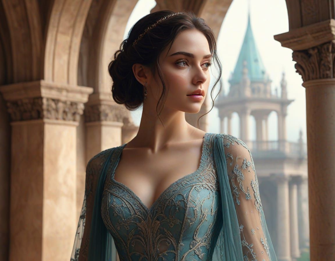 Ethereal Fantasy Portrait in Classical Style