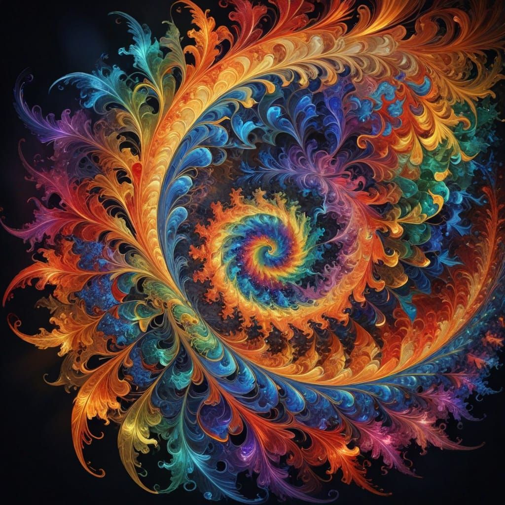 Rainbow Fractal Cloisonné Gradient in Apophysis Flame