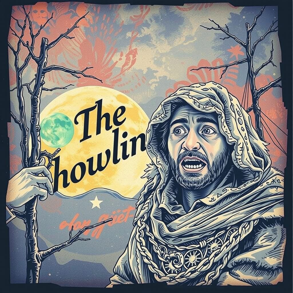 The Howling Moon in the Night Sky