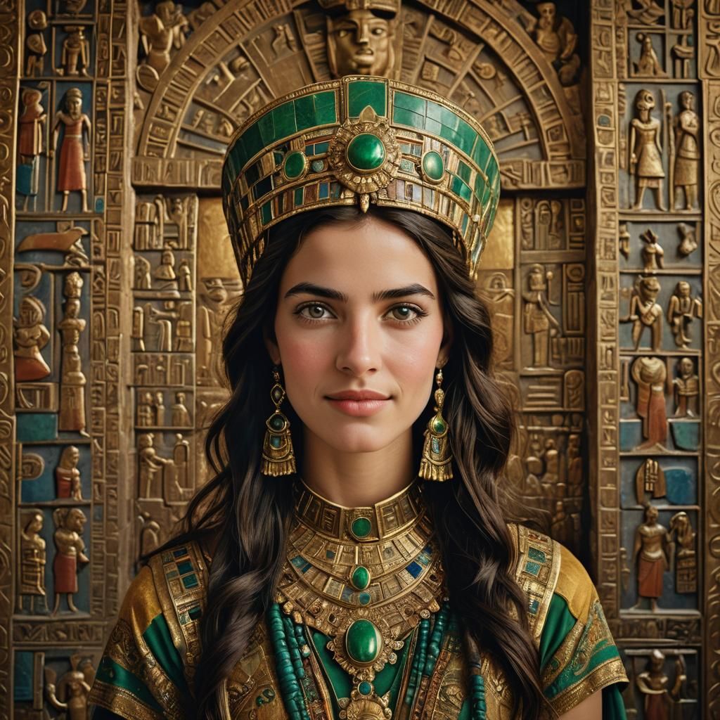 Radiant Ptolemaic Princess in Baroque Portrait