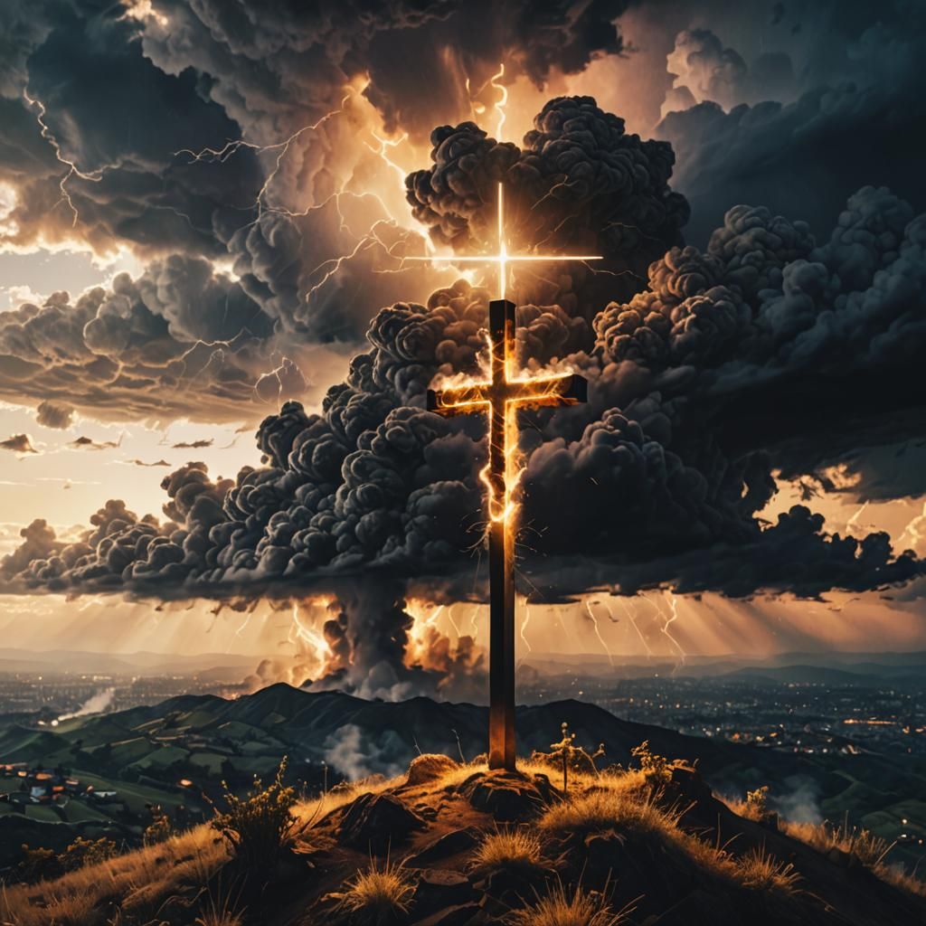 Radiant Smoke Cross on Barren Hill