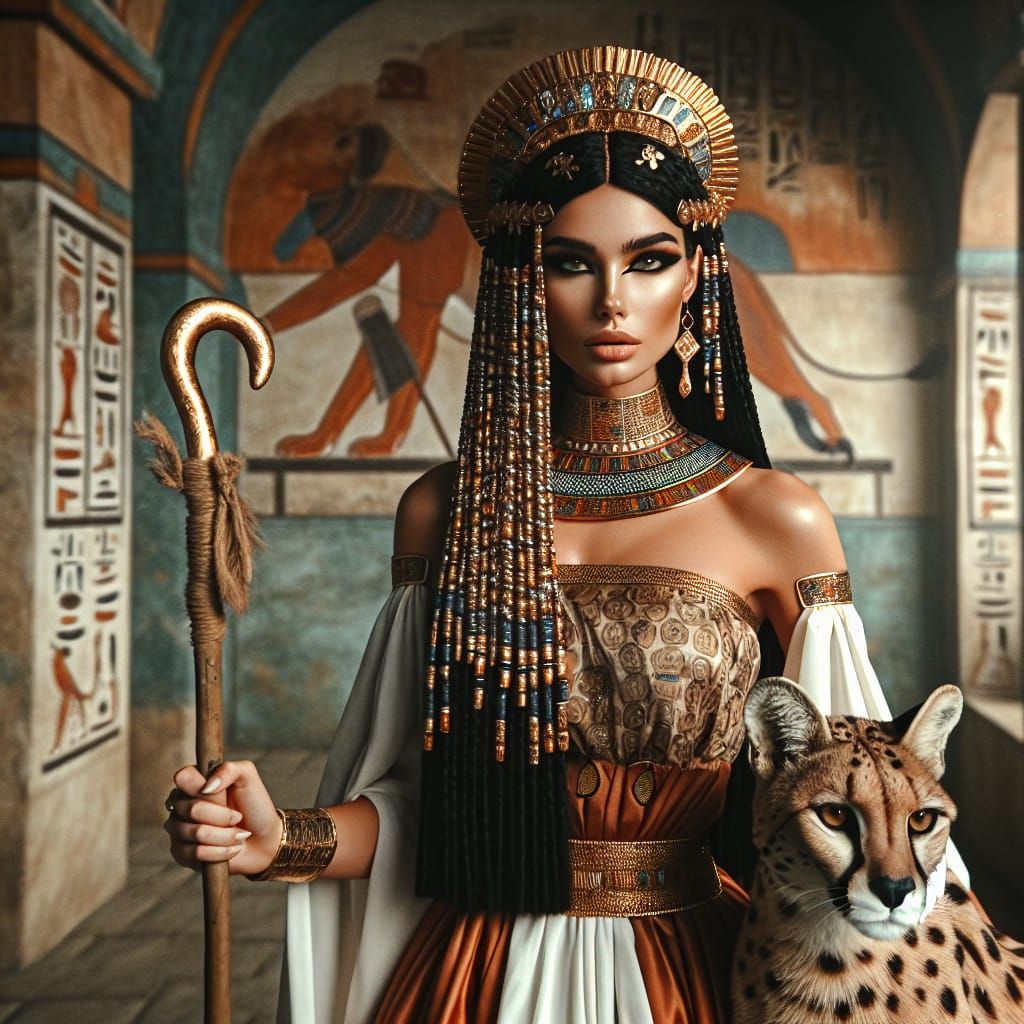 Egyptian Goddess Mafdet Radiates Power and Elegance