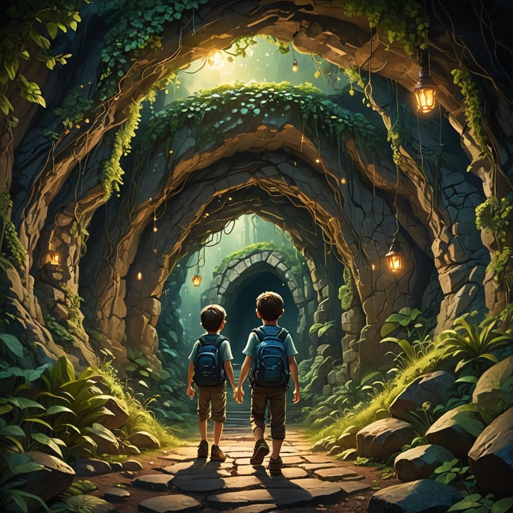 Enchanted Cave Portal to a Fantasy Realm