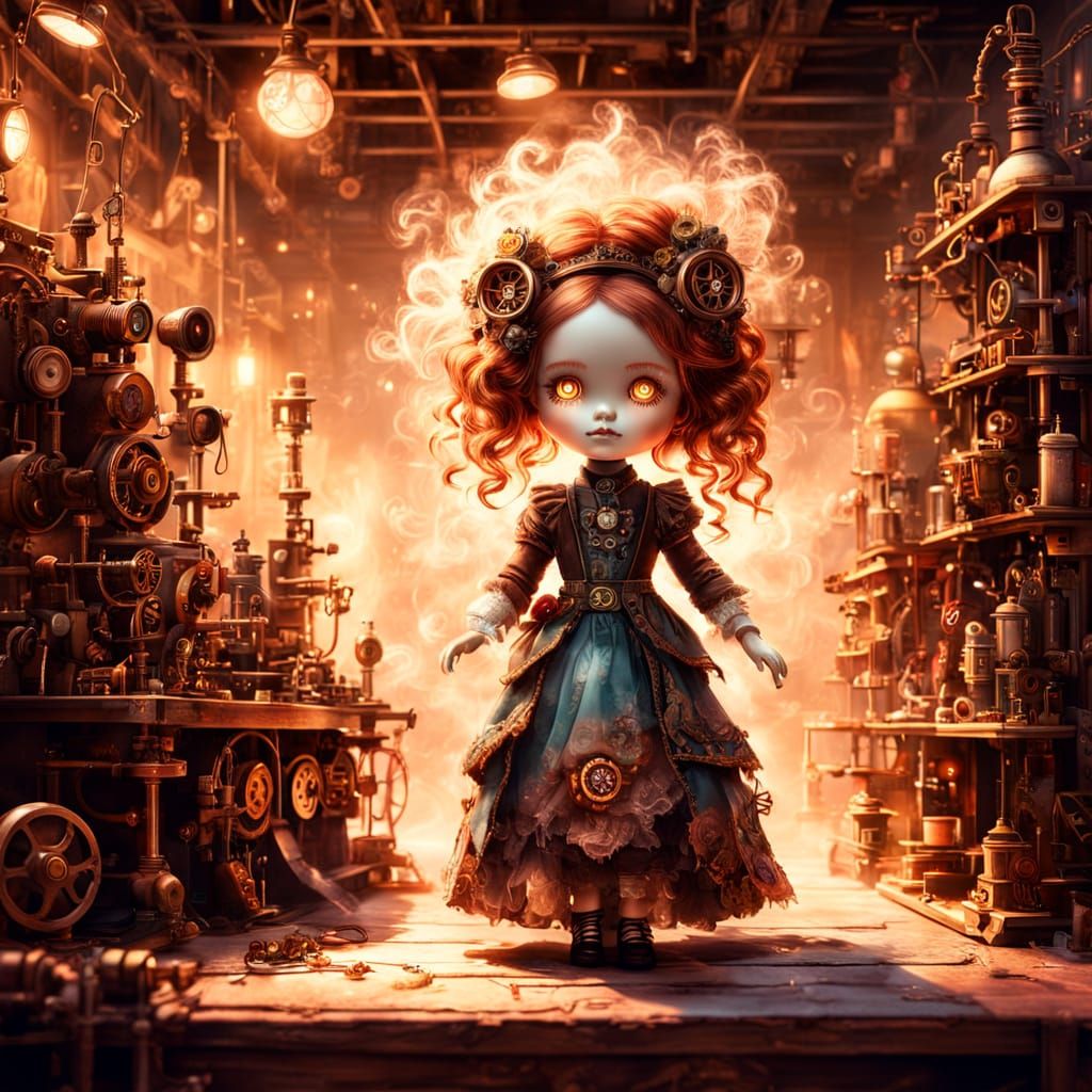 Steampunk Porcelain Doll in Workshop: Digital Painting
