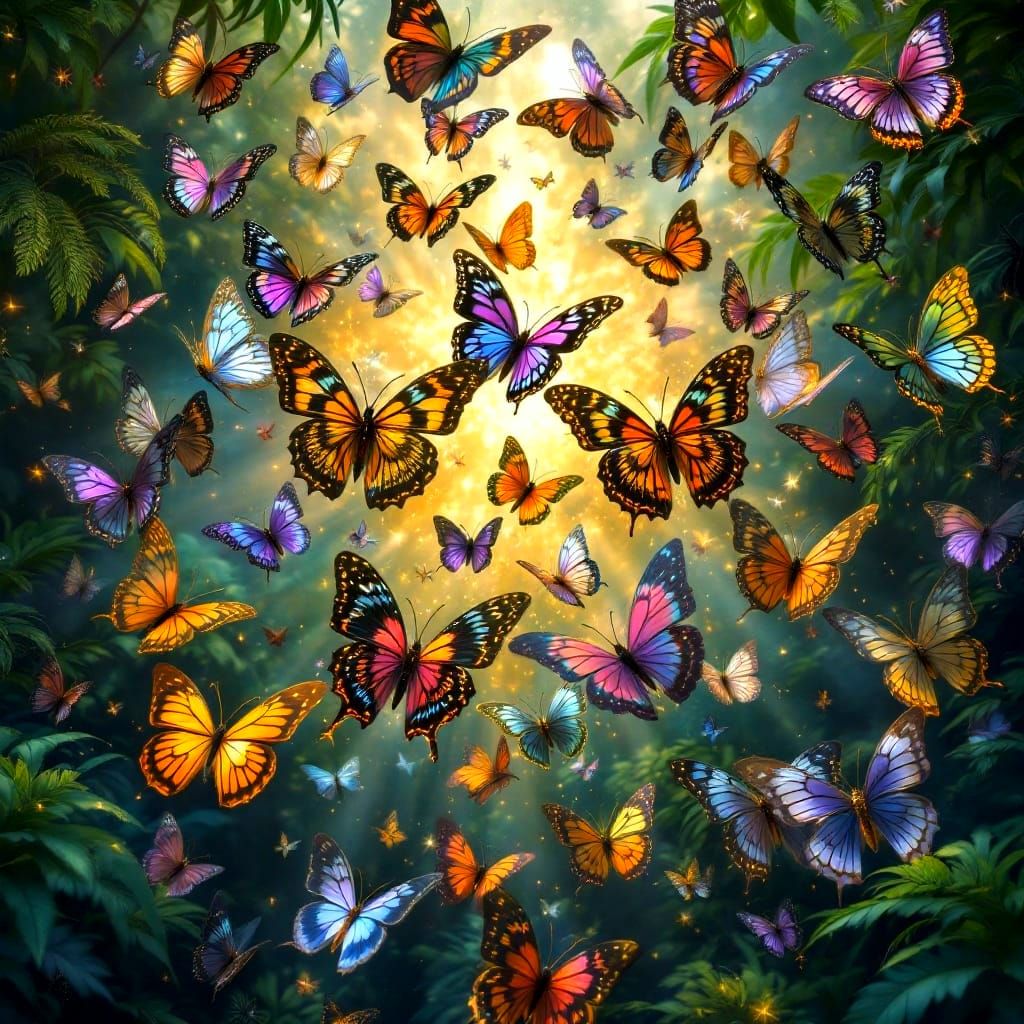 Exquisite Butterfly Burst in Tropical Splendor
