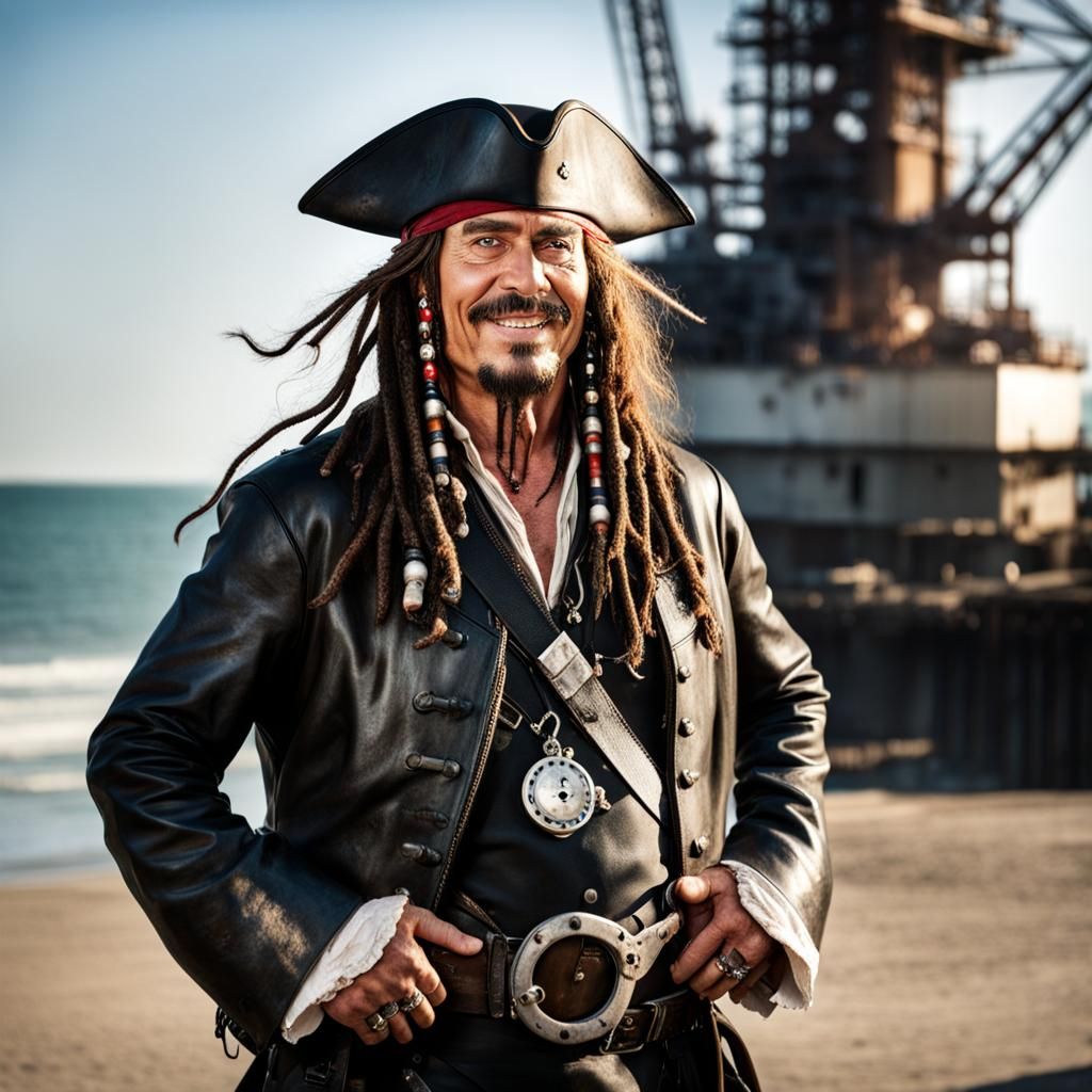 Jack Sparrow as Biker on the Shore