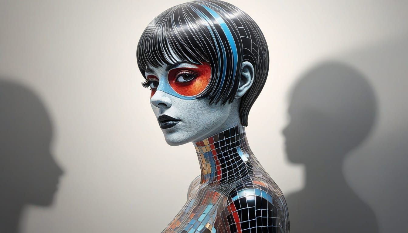 Retro Pop Art Album Cover in Chromed Style