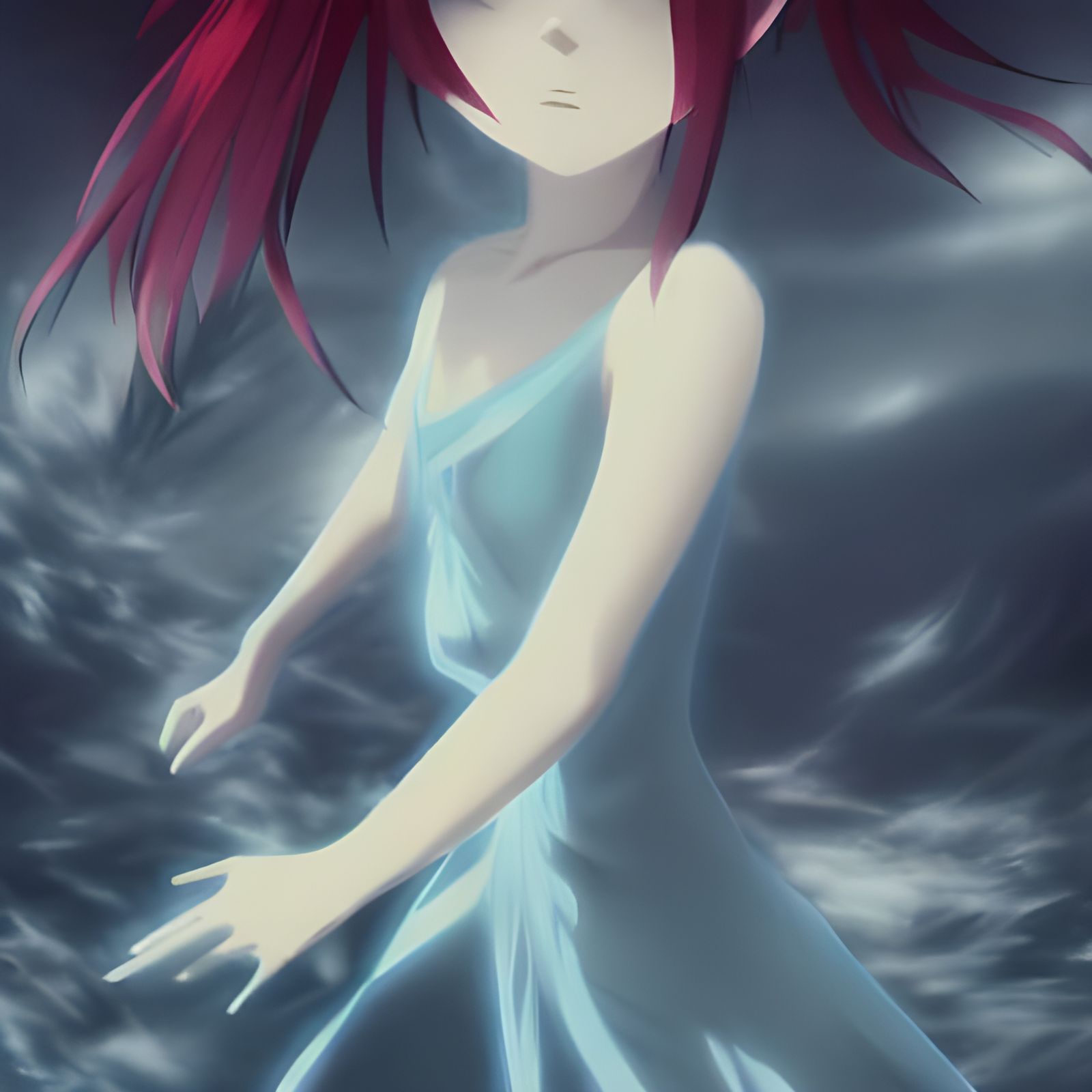 Gothic Anime Assassin with Fairy Wings: Ghibli Style