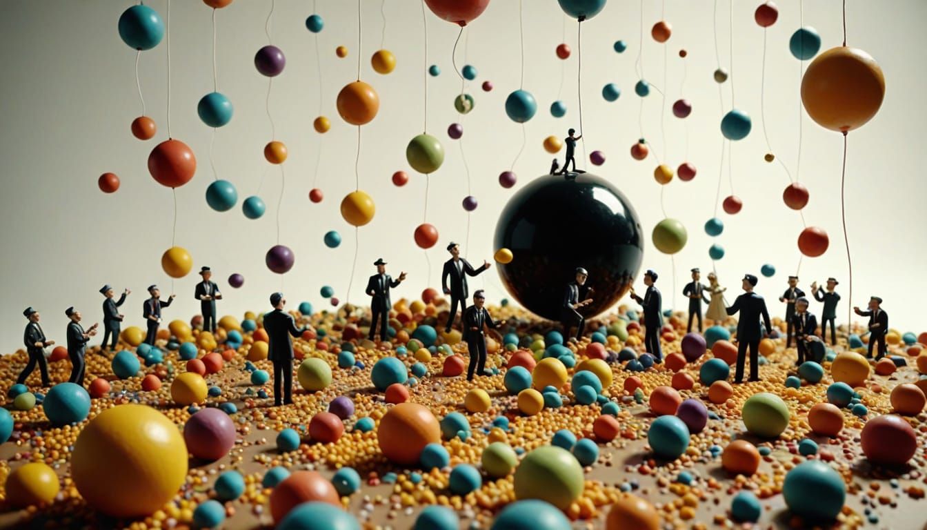 Surreal Stop Motion Party with Bizarre Floating Spheres