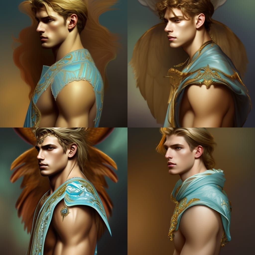 Angelic Princes Portrait with Gold and Crystals