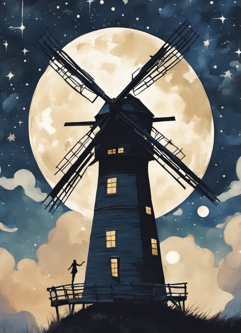 The Moon Looks So Big From This Ol' Windmill