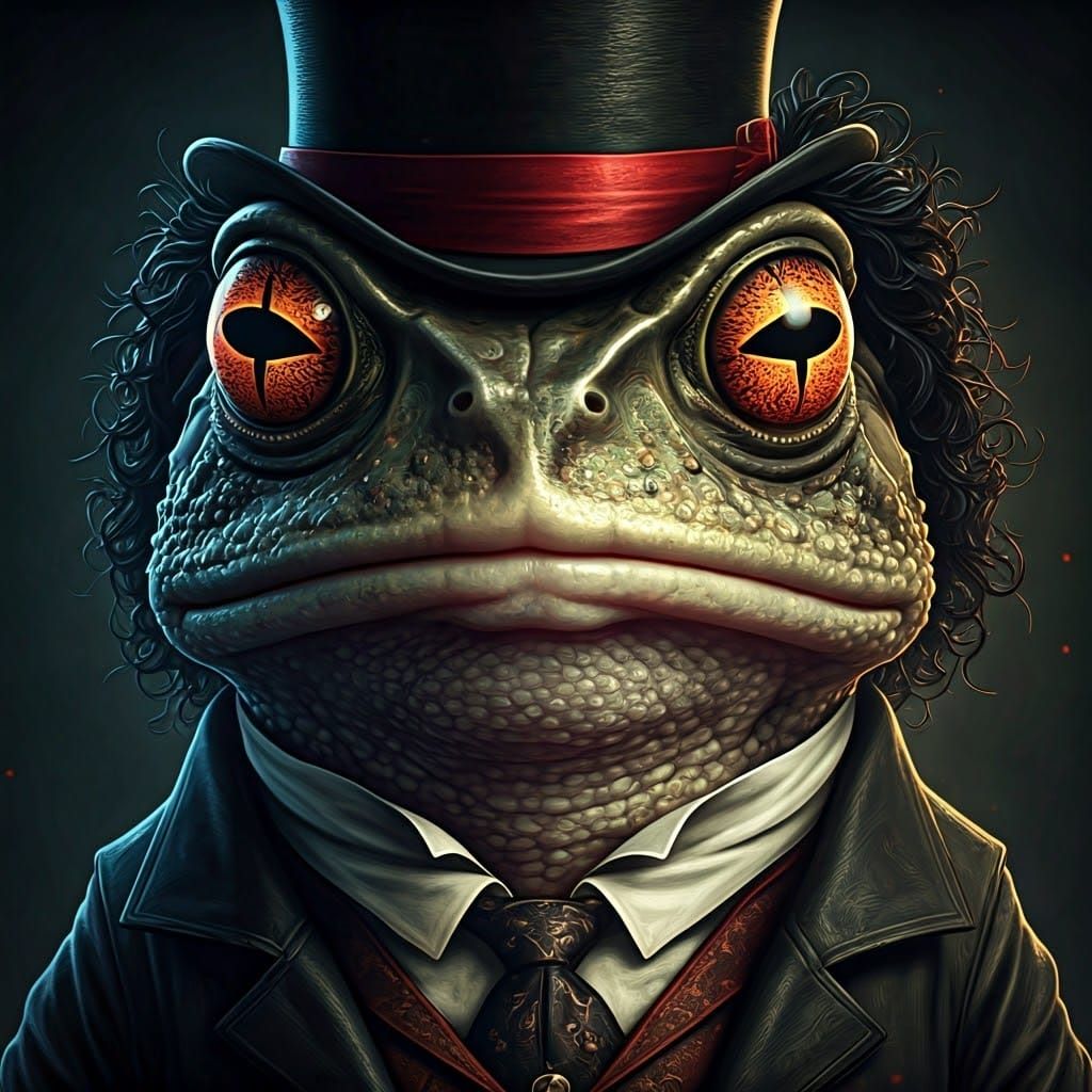 Toad in Sweeney Todd Costume, in Photorealistic Style