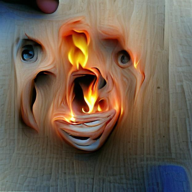Scary Face Ablaze with Fire