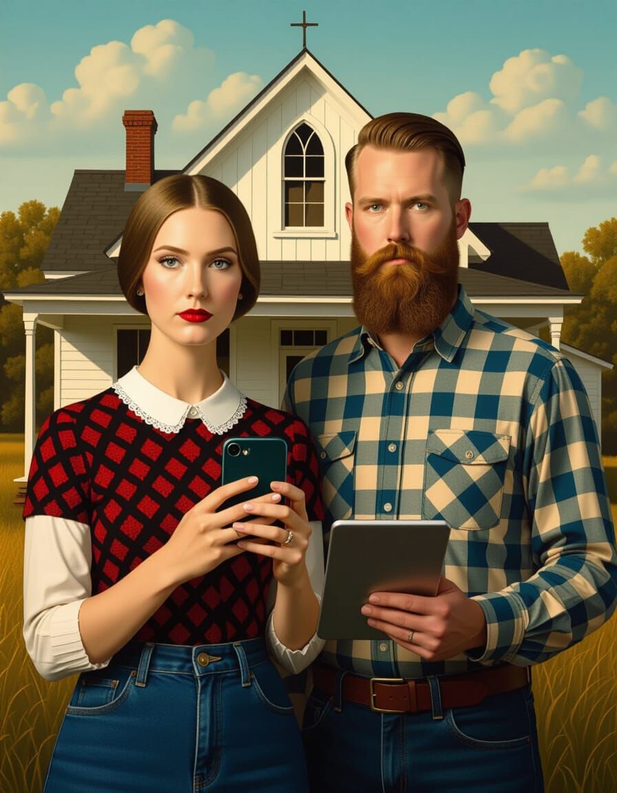 Influencers Recreate American Gothic Painting