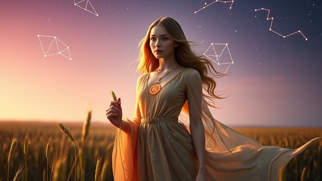Celestial Virgo Goddess in Dark Fantasy Art