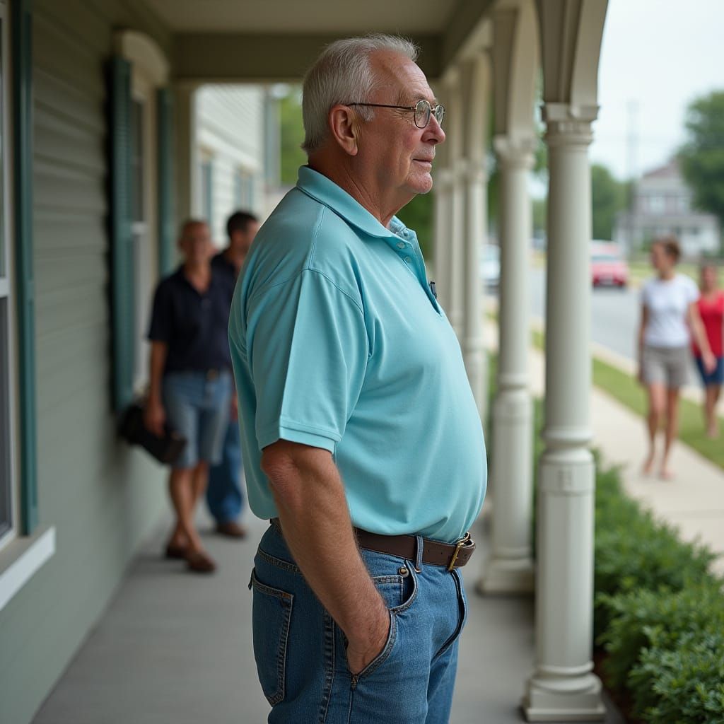 Hyper Realistic Portrait of Elderly Man Observing Life