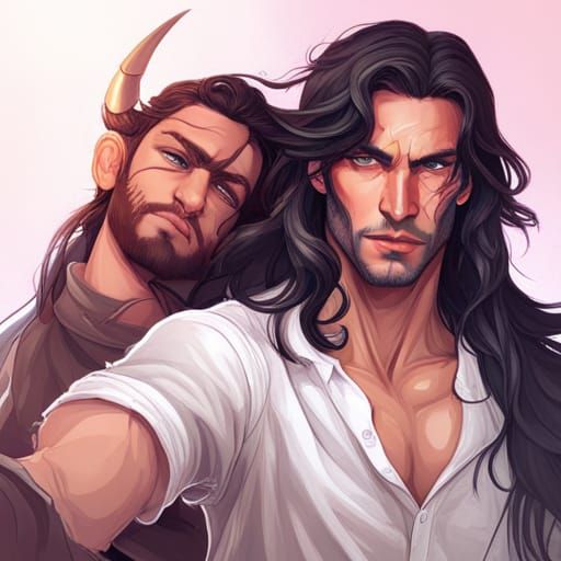 Selfie with a Minotaur: Hyperdetailed Digital Portrait