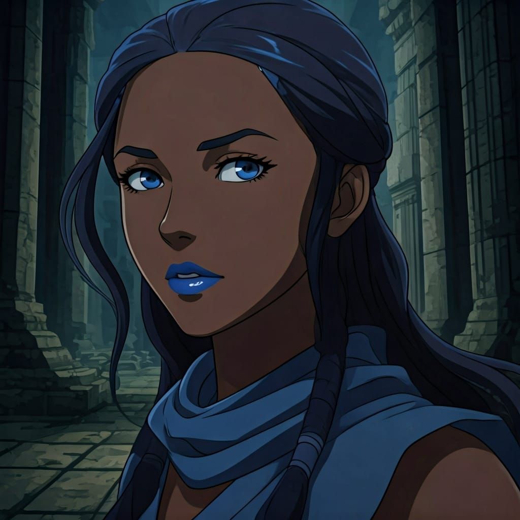 Katara as Ninja in Anime Action Shot