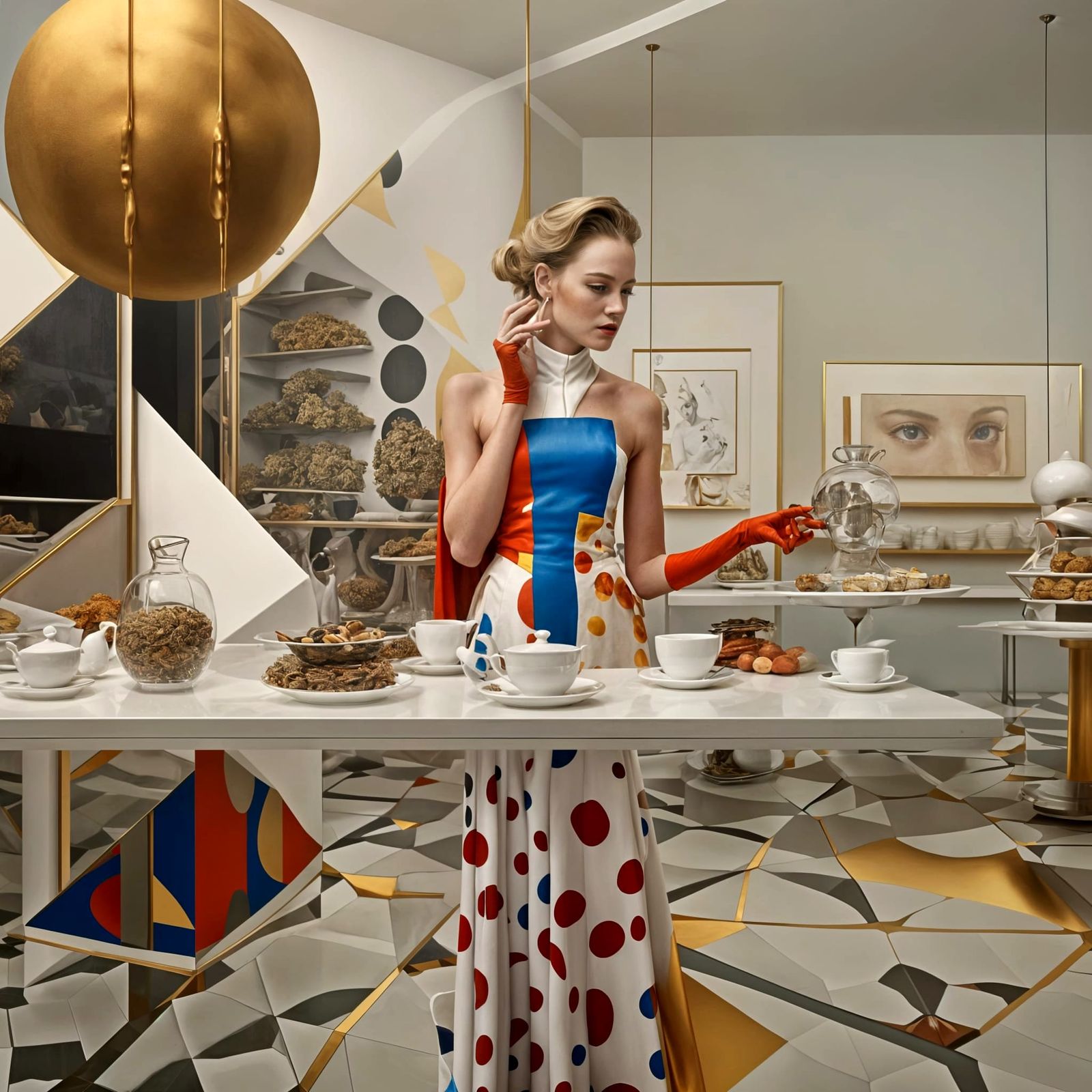 Emotional Woman in Cafe: Hyperrealistic Portrait