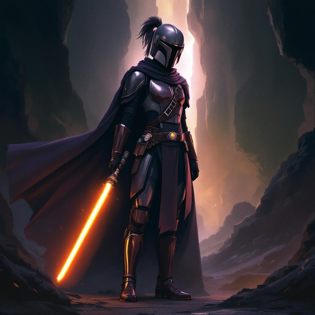 Reva Sevander with Lightsaber in Galactic Setting