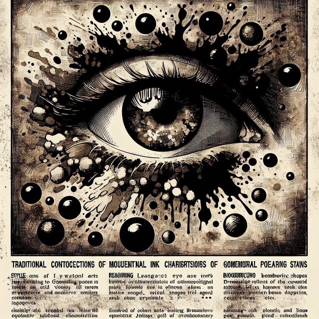 Eye Illustration in Noir Comic Art Style