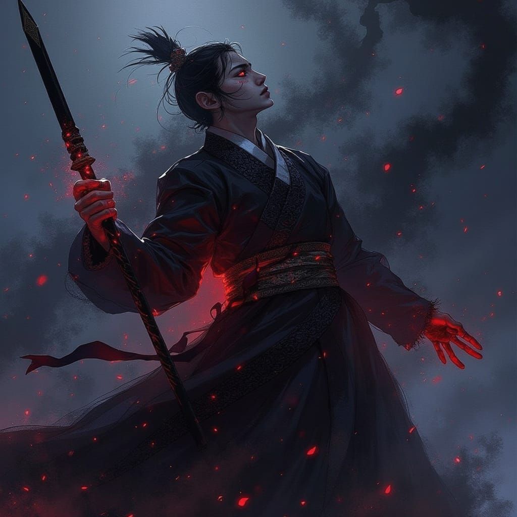 Korean Manhwa: Prince Transforms into Shadow Warrior