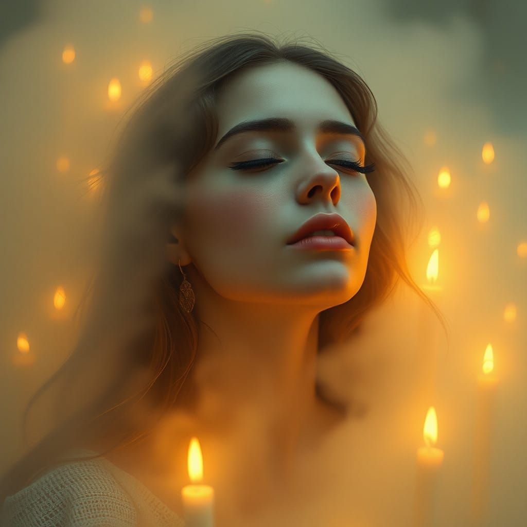Woman Lost in Ethereal Glow