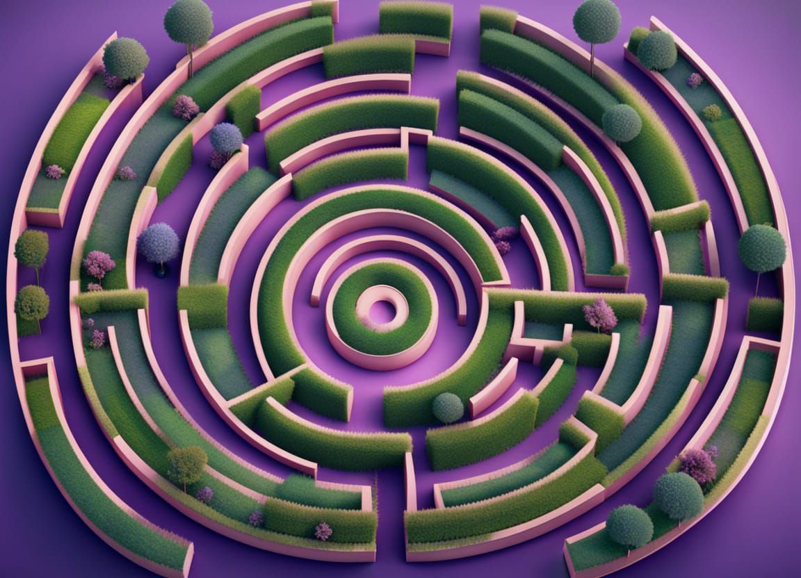 Hedge maze & laybrinth garden in 3D game