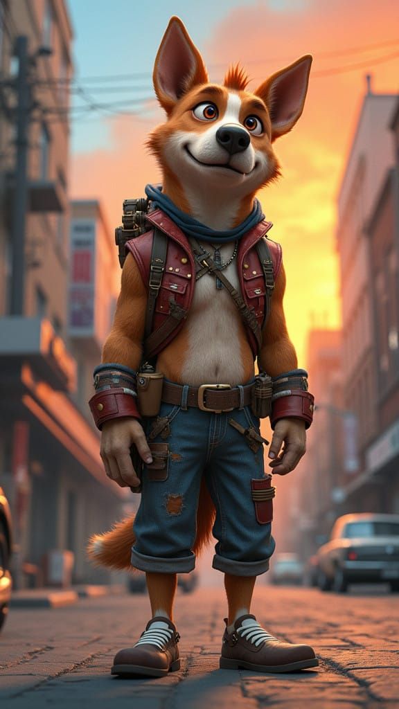 Determined Urban Underdog with Tattered Elegance