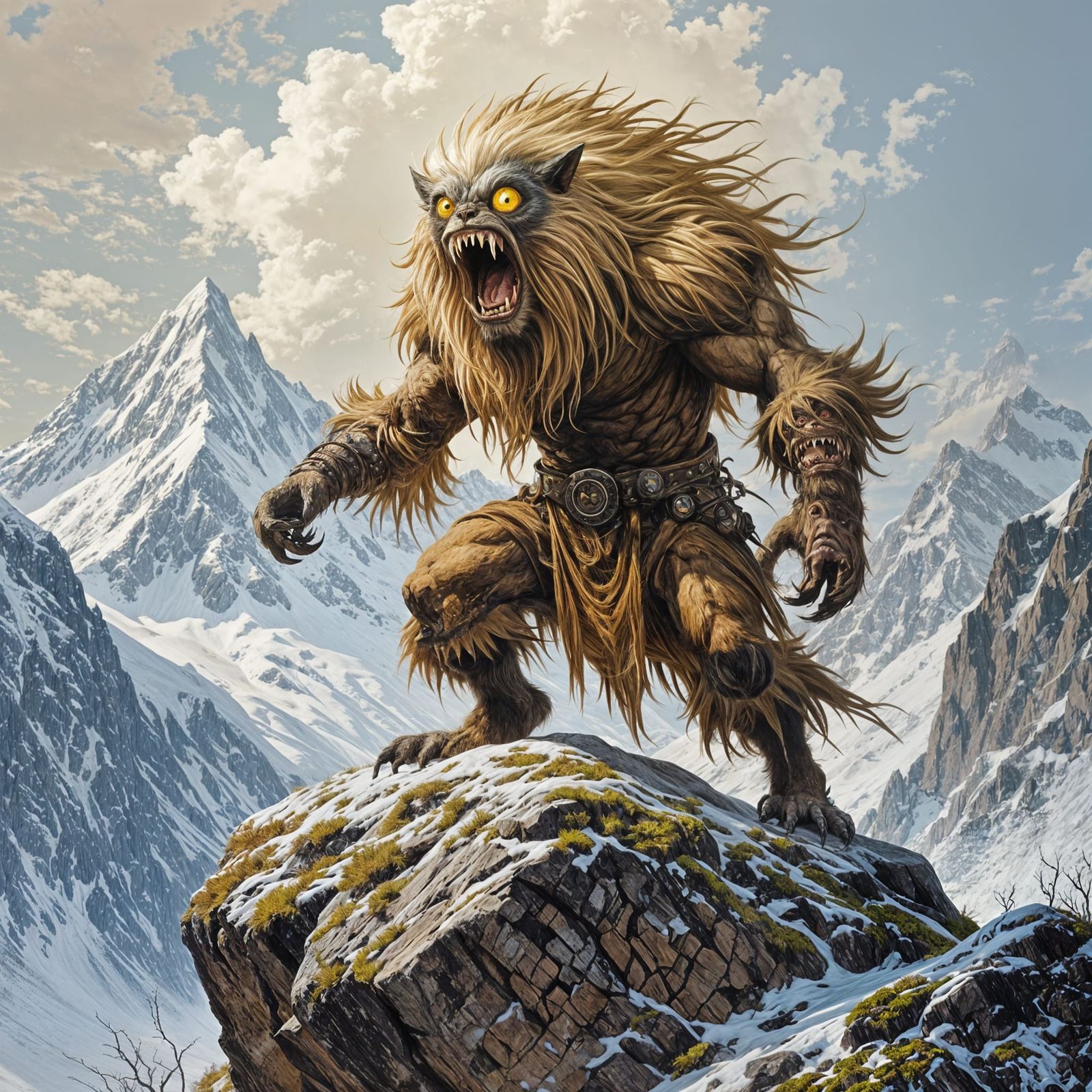 Grinning Beast on Mountain Rock