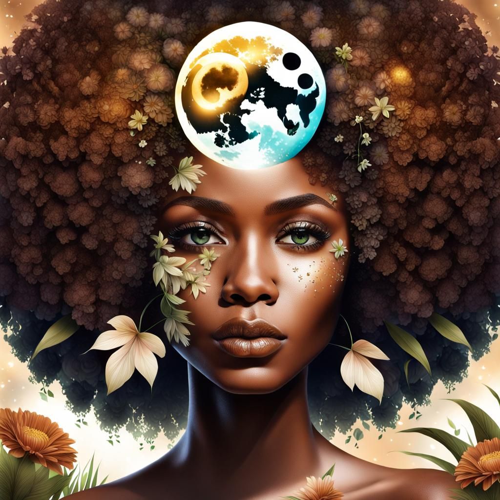 Cracked Earth and Waterfall Afro: A Portrait