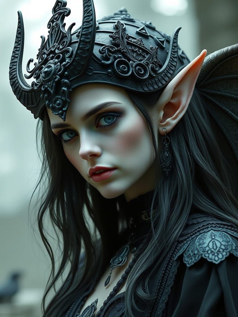 An elf queen in the style of Victoria Francés