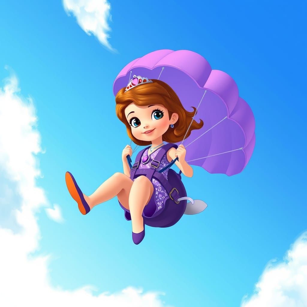 Princess Sofia Skydiving in Disney Jr Style