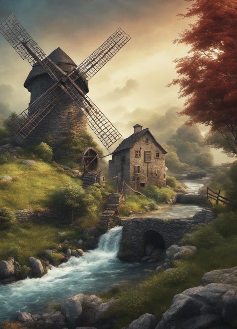 A stone windmill