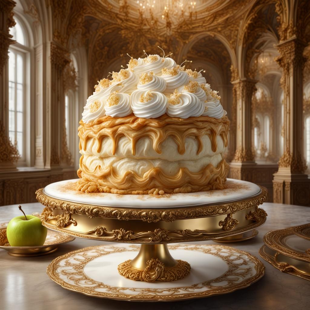 Opulent Apple Pie in Baroque Parisian Patisserie