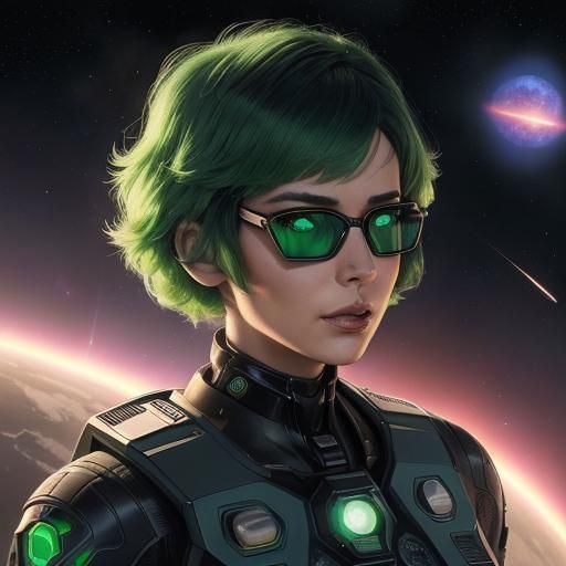 Retrofuturist Space Geek Portrait in Sci-Fi World