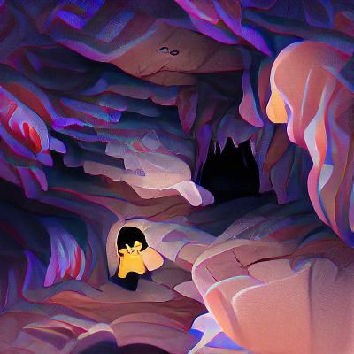 Mysterious Cave Interior with Dim Light
